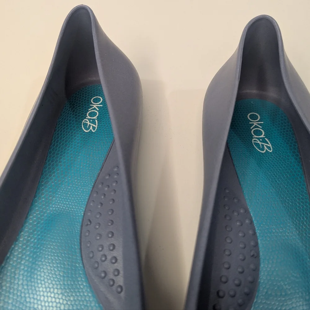 Oka B Taylor Women's Shiny Ballet Flats Purple/Gray Size 9